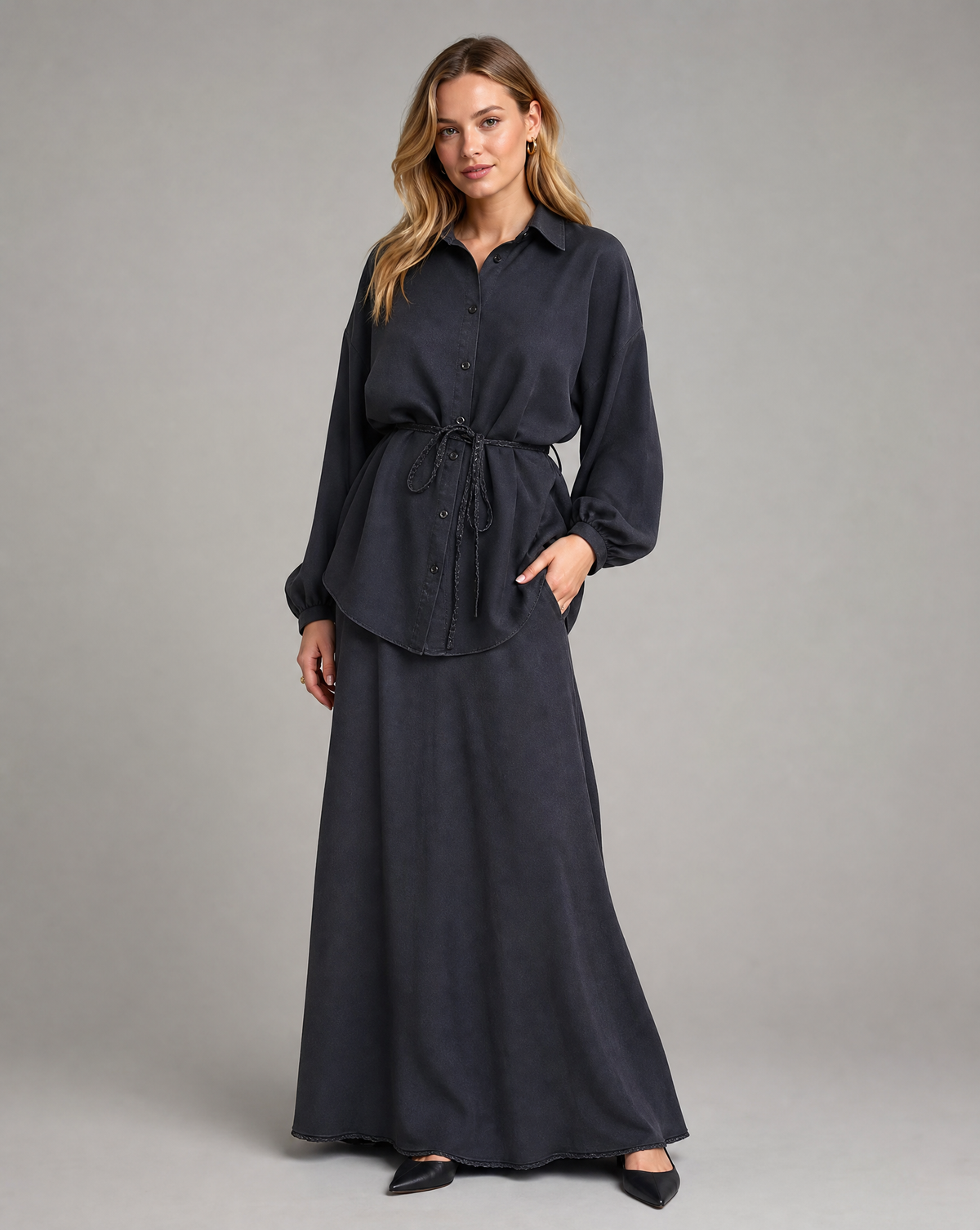 Sandra | Two-Piece Two Pieces Set with Shirt with Long Sleeves Annodata & Skirt
