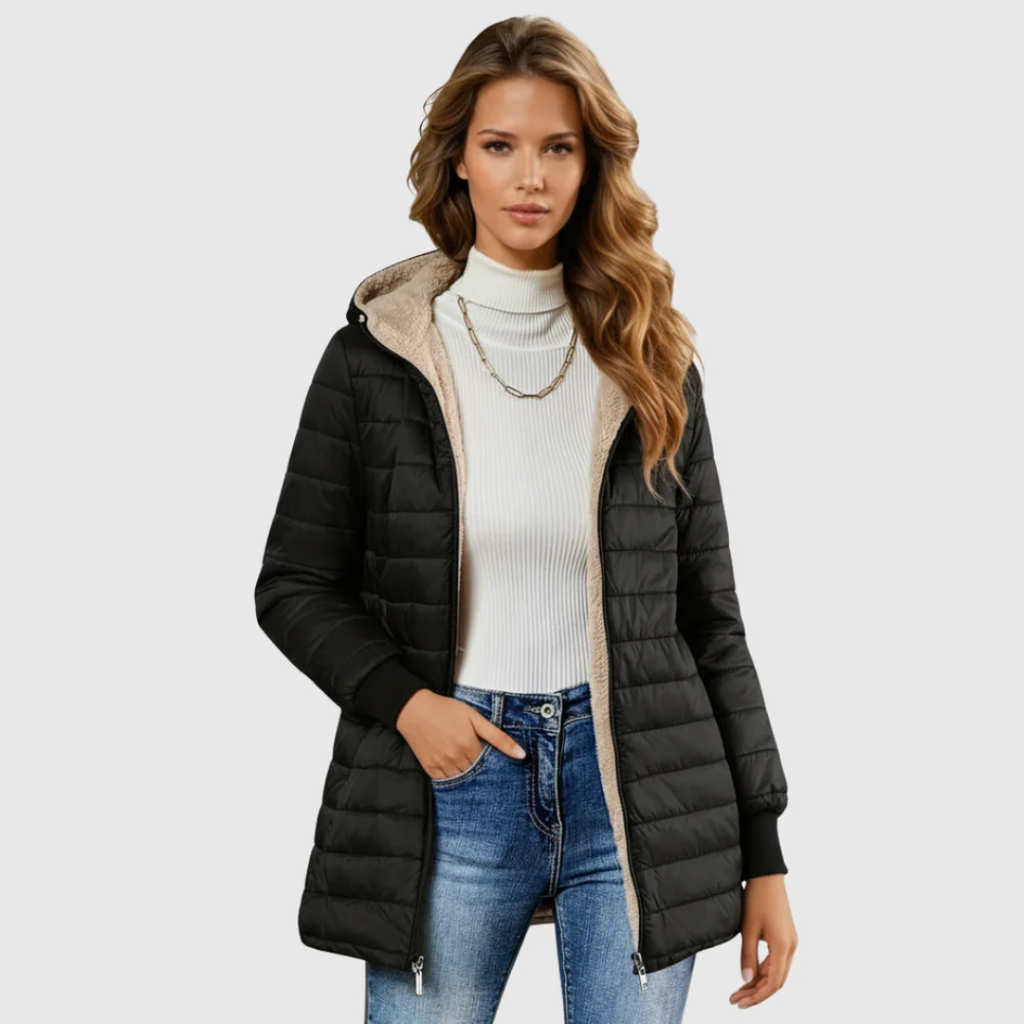Sibilla | Winter Sherpa-Lined Coat with Hood