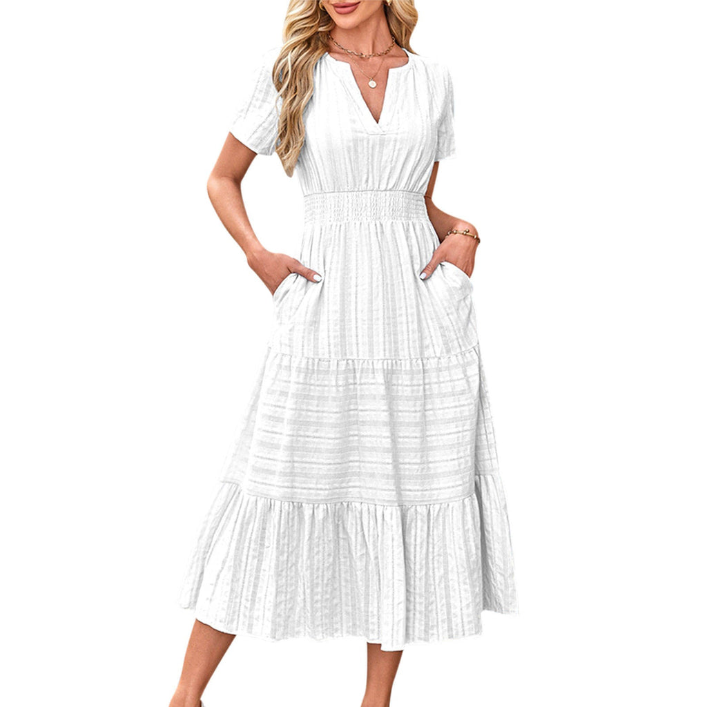 Anna Luisa | Long Cotton Dress with Elastic Waist