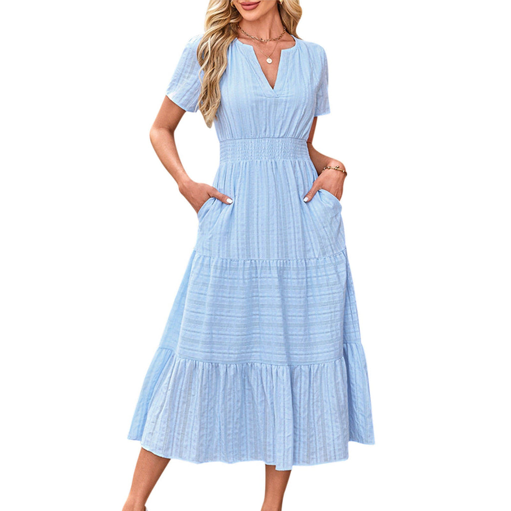 Anna Luisa | Long Cotton Dress with Elastic Waist