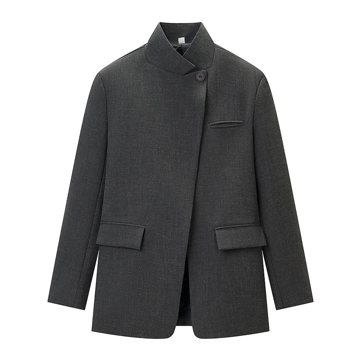 Cinzia | Plaid Blazer – elegant single-button long-sleeve jacket