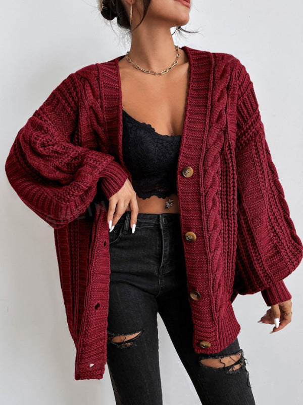Alida | Oversized cable-knit cardigan