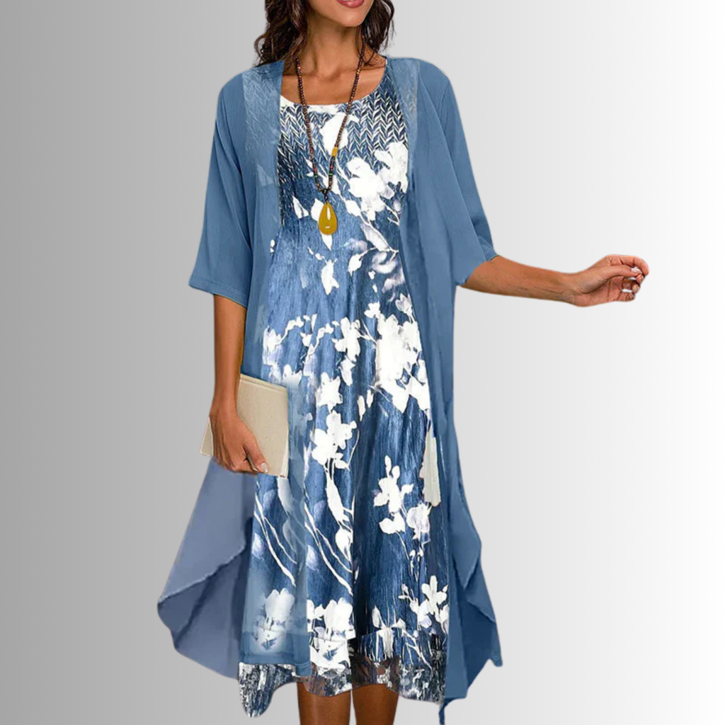 Valentina | Two-Piece Set with Floral Print Top & Skirt