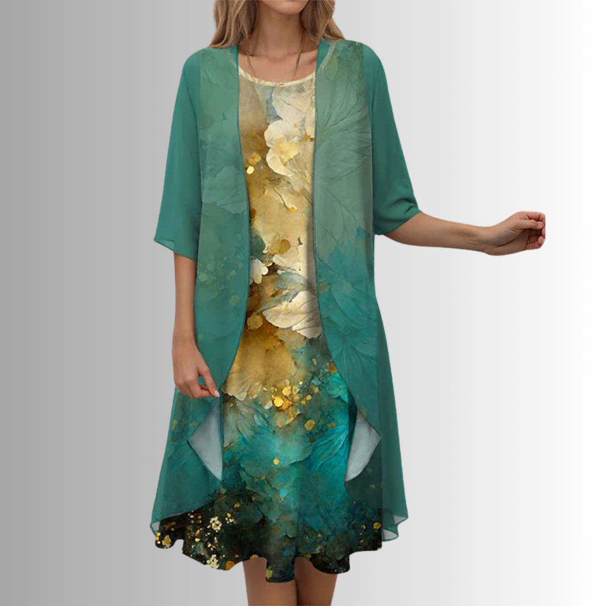 Valentina | Two-Piece Two Pieces Set with Top & Skirt with Floral Print