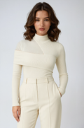 Amanda | Asymmetric Top with Turtleneck with Cut-out