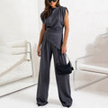 Rosalinda | Two-Piece Set with Refined Knit Top & Wide-Leg Pants