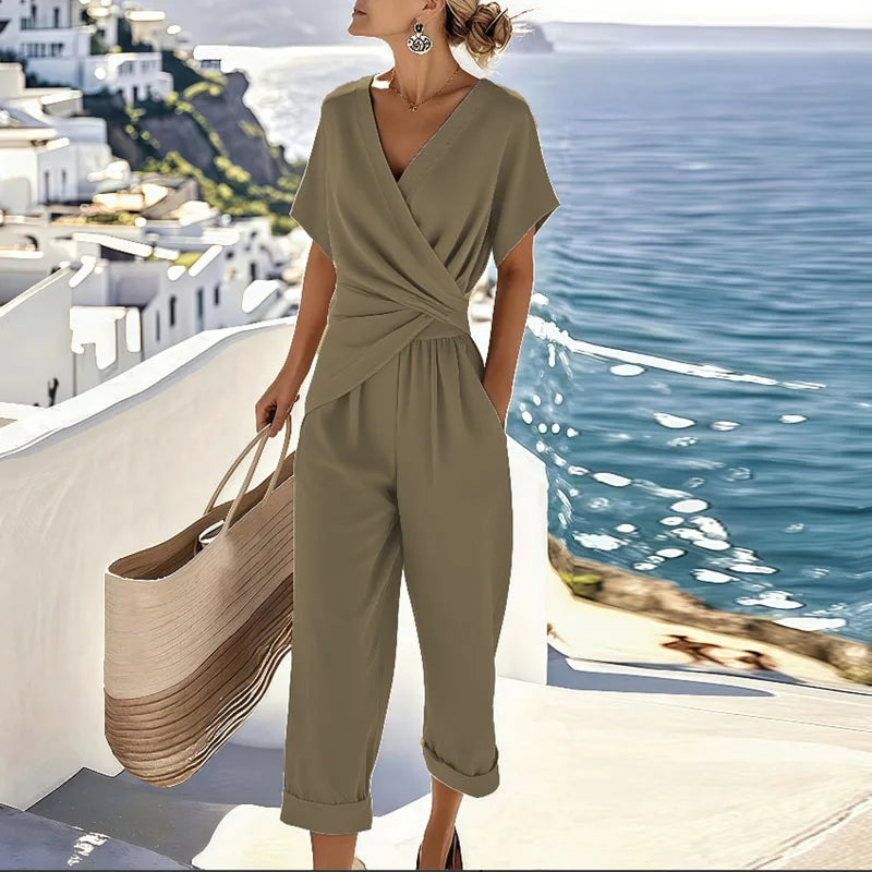 Zelda | Two-Piece Two Pieces Elegant Set with Top with Long Sleeves & Trousers with Wide-Leg