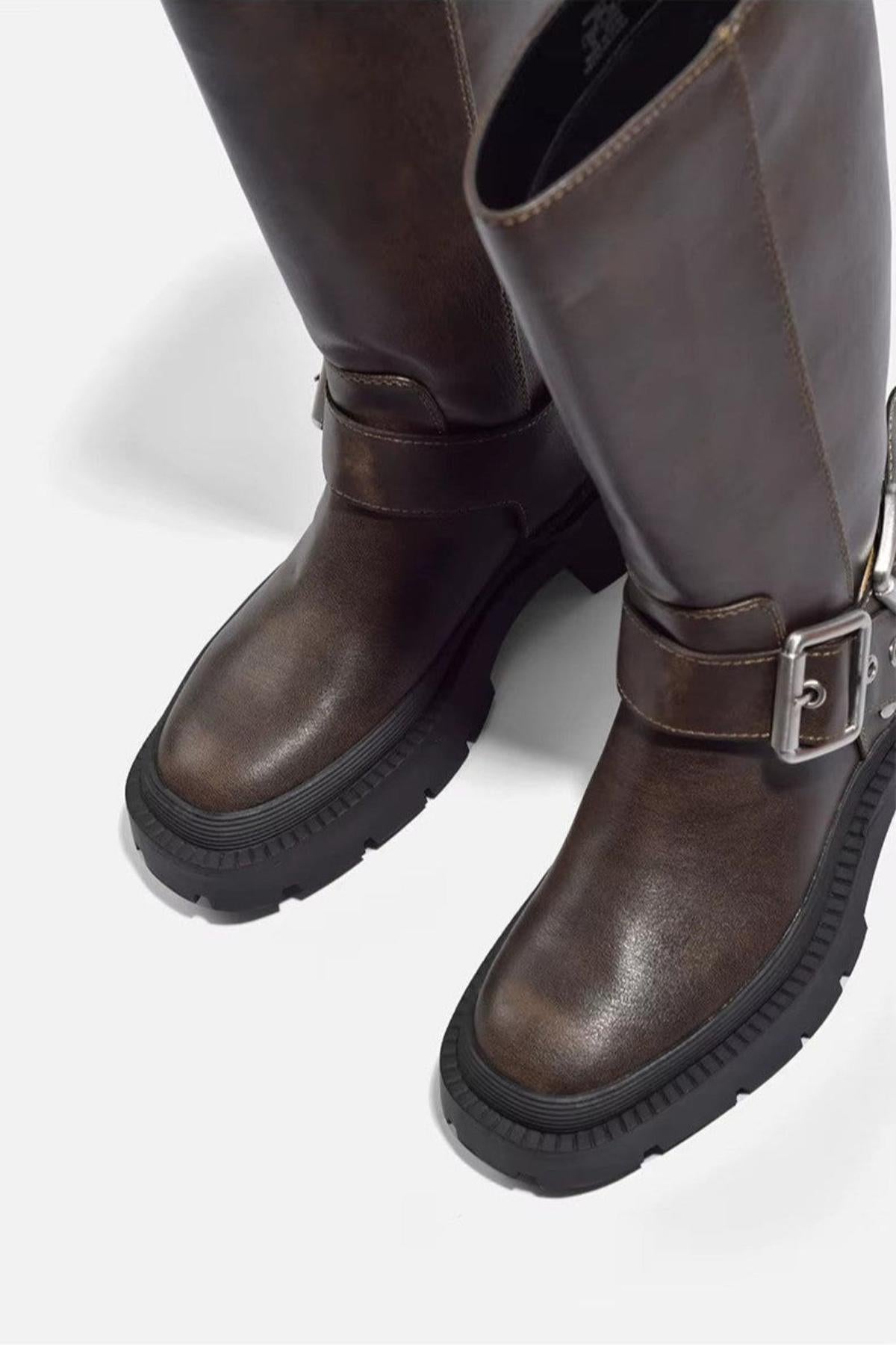 Greta | Alti Boots with Fibbie & Suola Chunky