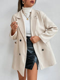 Luciana | Wool of Medium Length Elegant in Mandarin Style Collar Coat