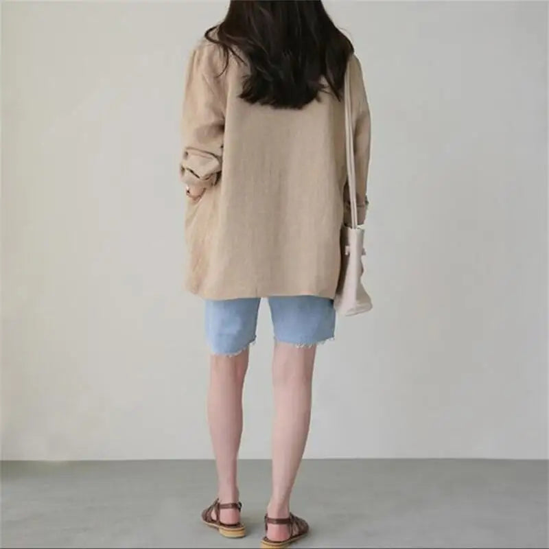 Marta | Mandarin Collar Herringbone Blazer for Spring & Summer