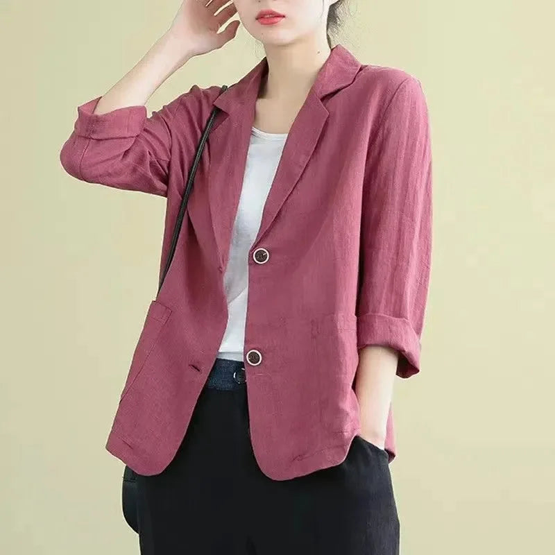 Adele | Korean-style blazer jacket – soft and lightweight fit for spring and autumn