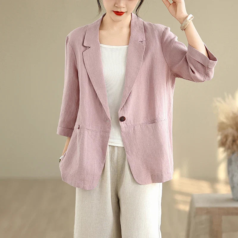 Alberta | Lightweight Cotton-Linen Blazer for Casual & Elegant Outings