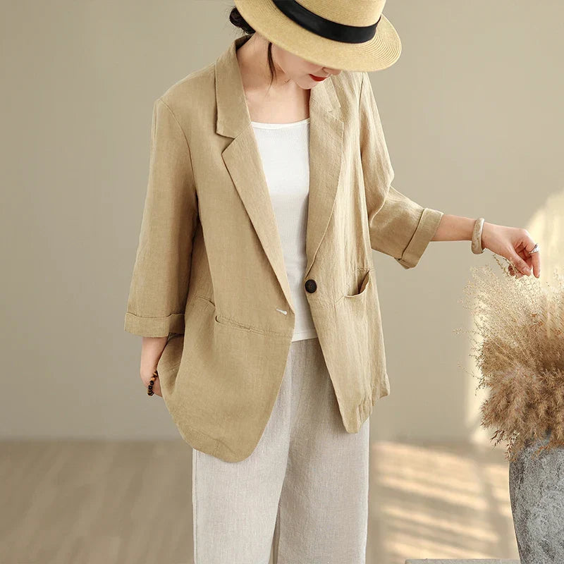 Alberta | Lightweight Cotton-Linen Blazer for Casual & Elegant Outings