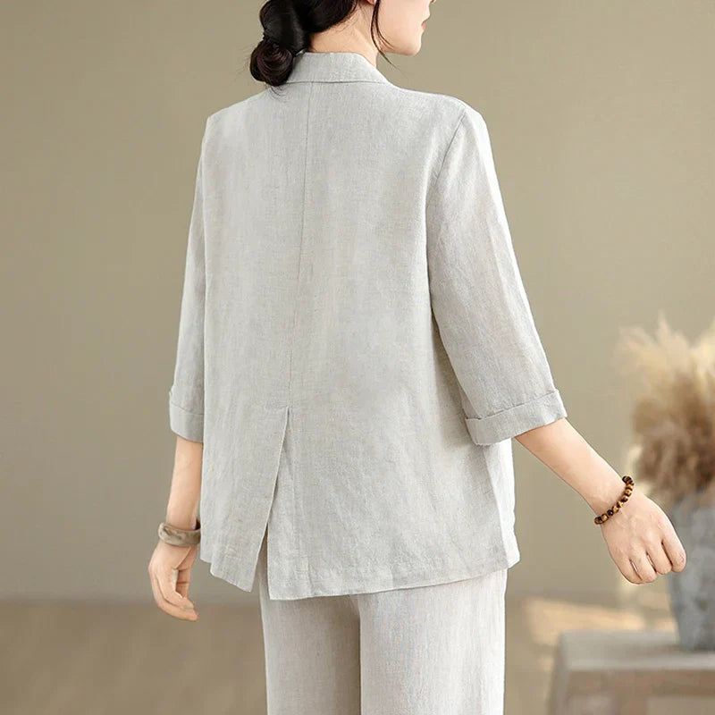 Alberta | Lightweight Cotton-Linen Blazer for Casual & Elegant Outings