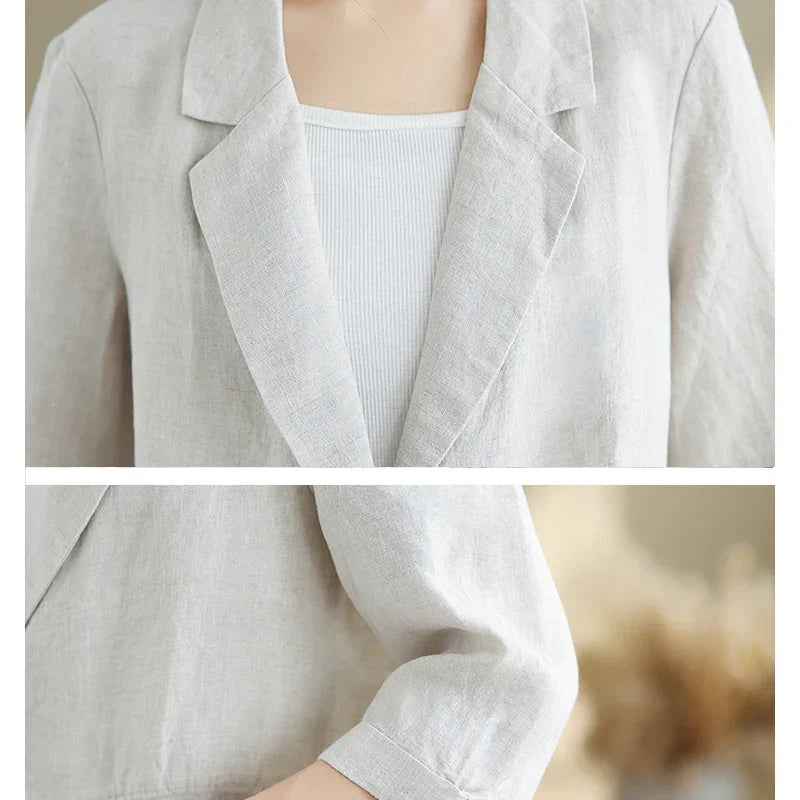 Alberta | Lightweight Cotton-Linen Blazer for Casual & Elegant Outings