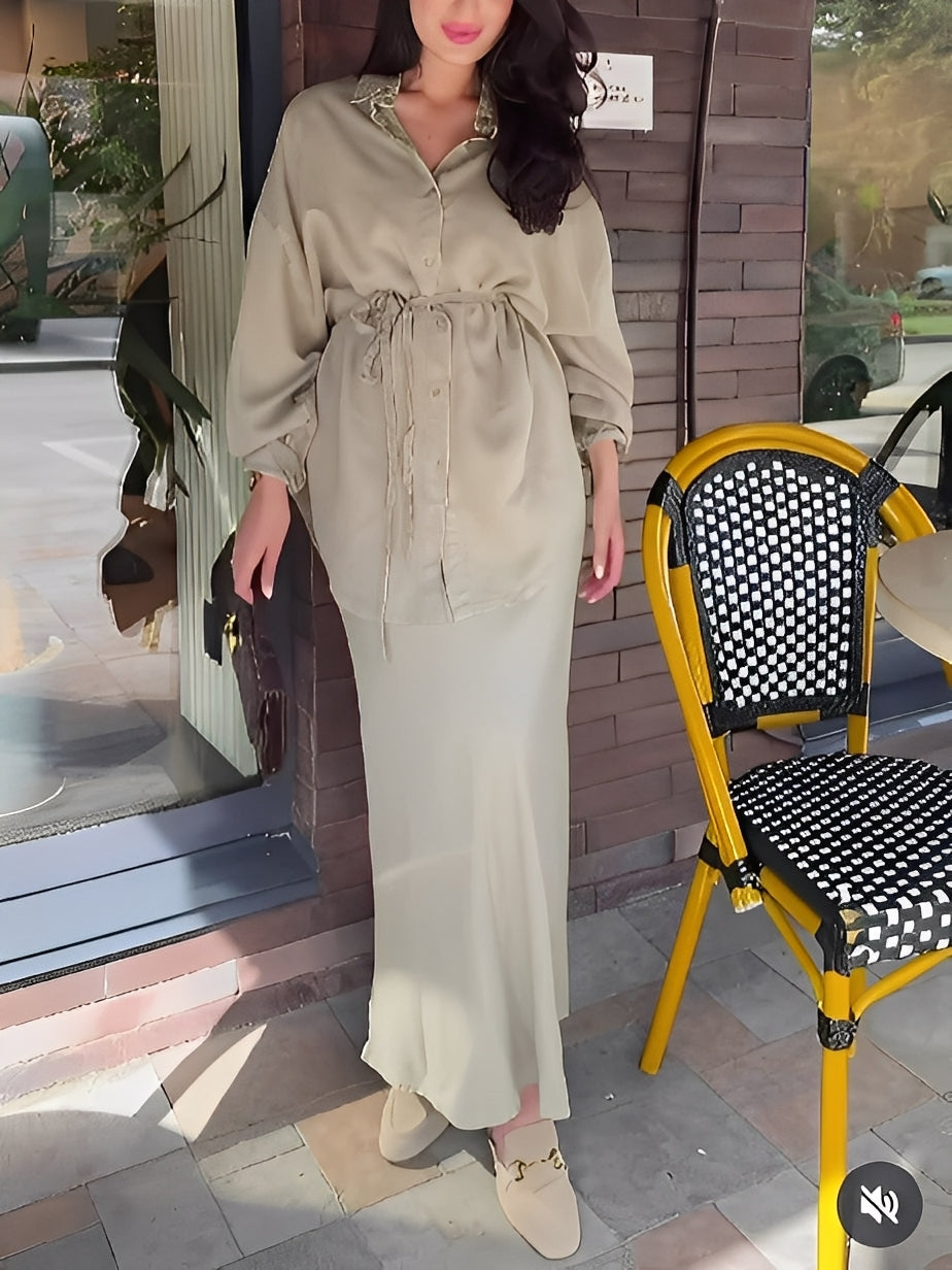 Sandra | Two-Piece Two Pieces Set with Shirt with Long Sleeves Annodata & Skirt