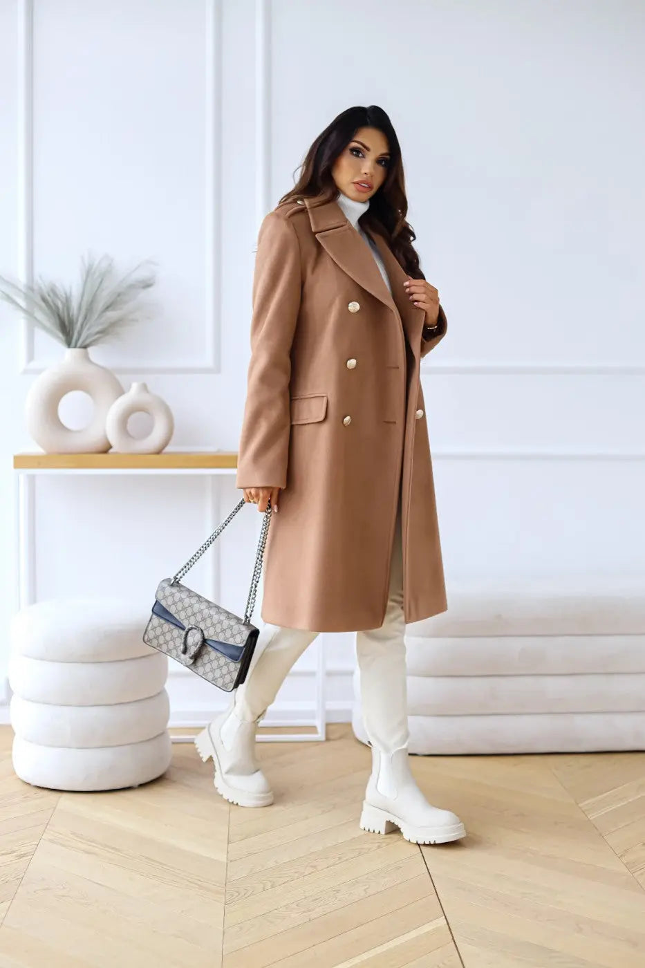 Ugolina | Long Double-Breasted Wool Coat