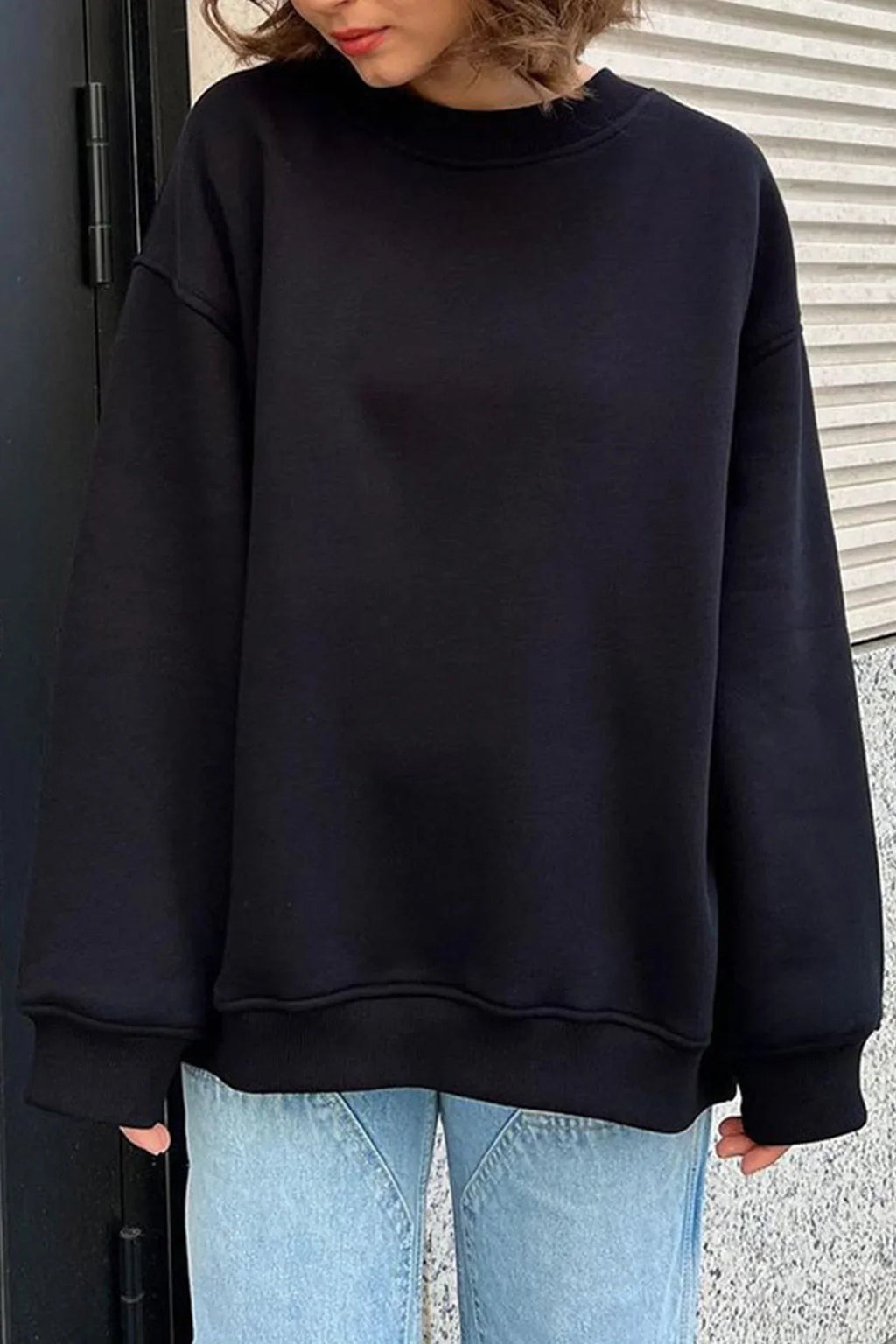 Angelica | Oversized Sweatshirt with Girocollo