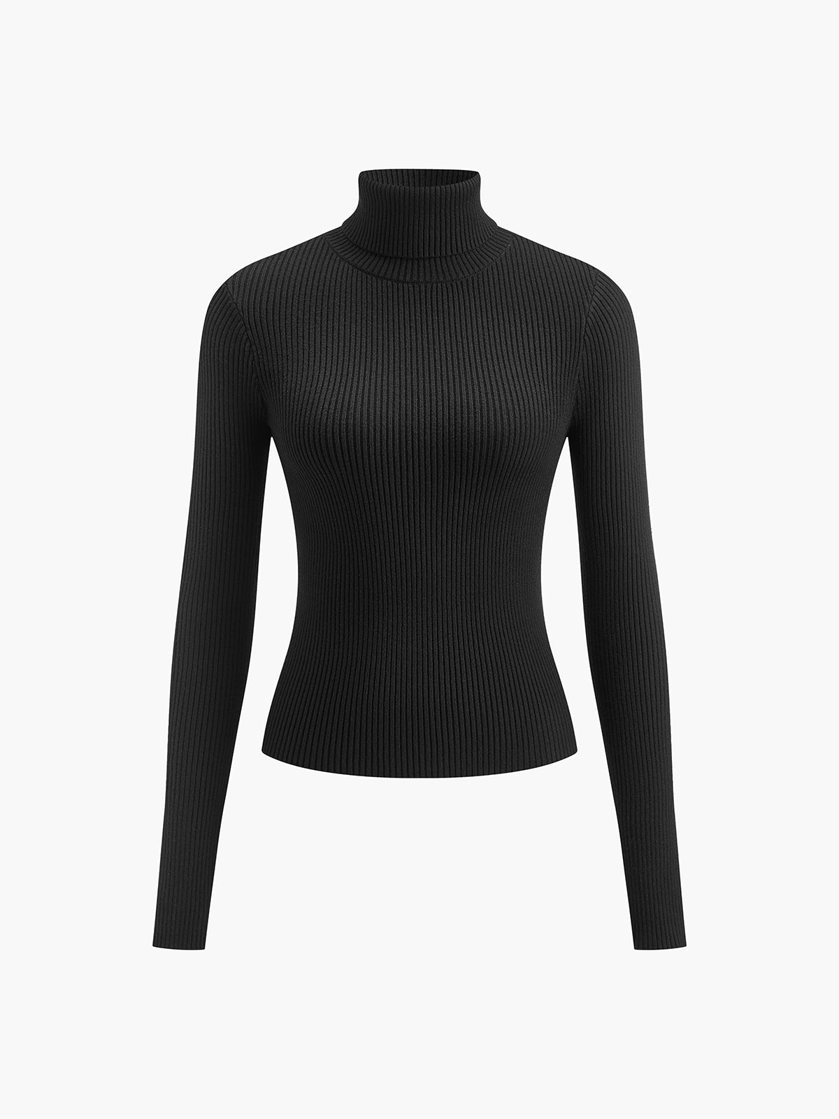 Giustina | Spring Ribbed Sweater with Turtleneck