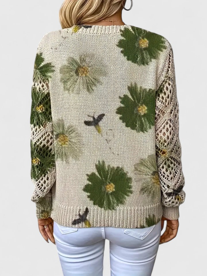 Palmira | Pullover Knit Lightweight Sweater with Floral Print