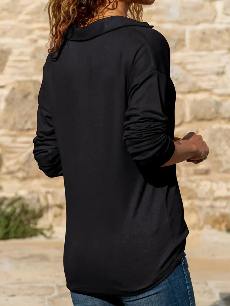 Olivia | Pullover Ribbed Sweater with Half Zip