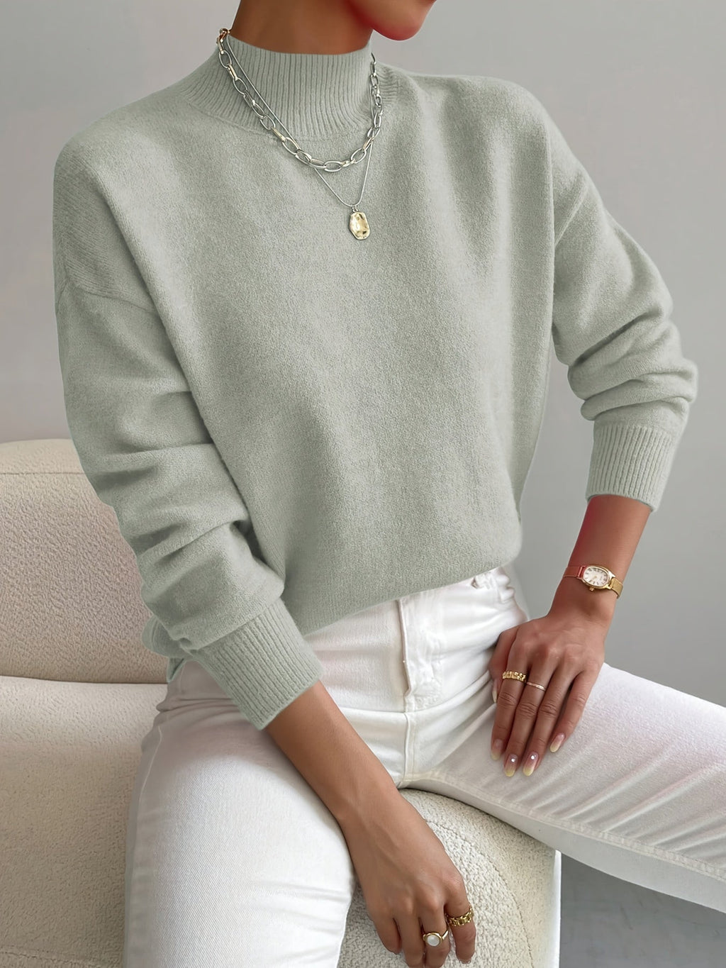 Silvana | Elegant Sweater & Wrap Knit with Turtleneck