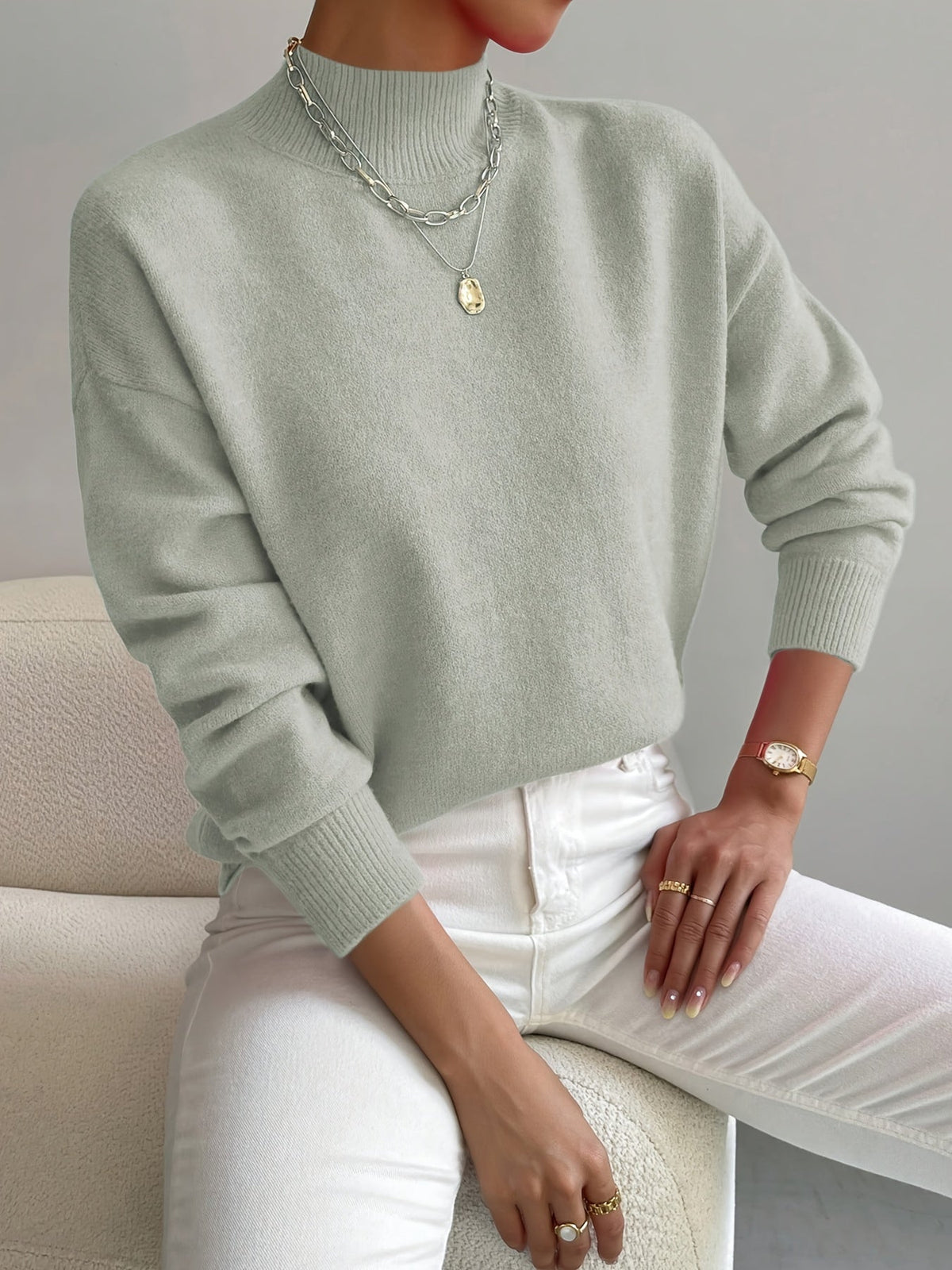 Silvana | Elegant Sweater & Wrap Knit with Turtleneck
