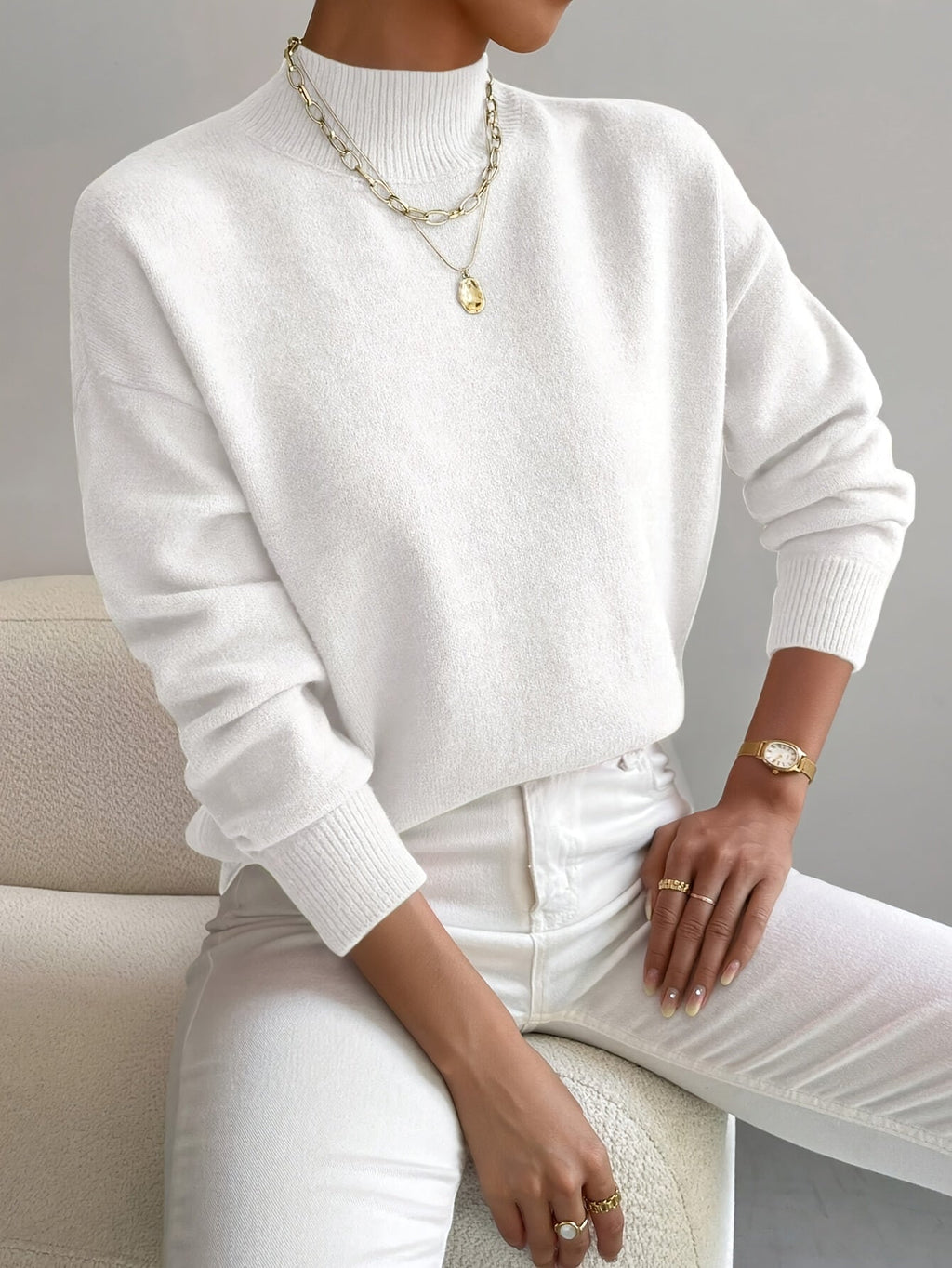 Silvana | Elegant Sweater & Wrap Knit with Turtleneck