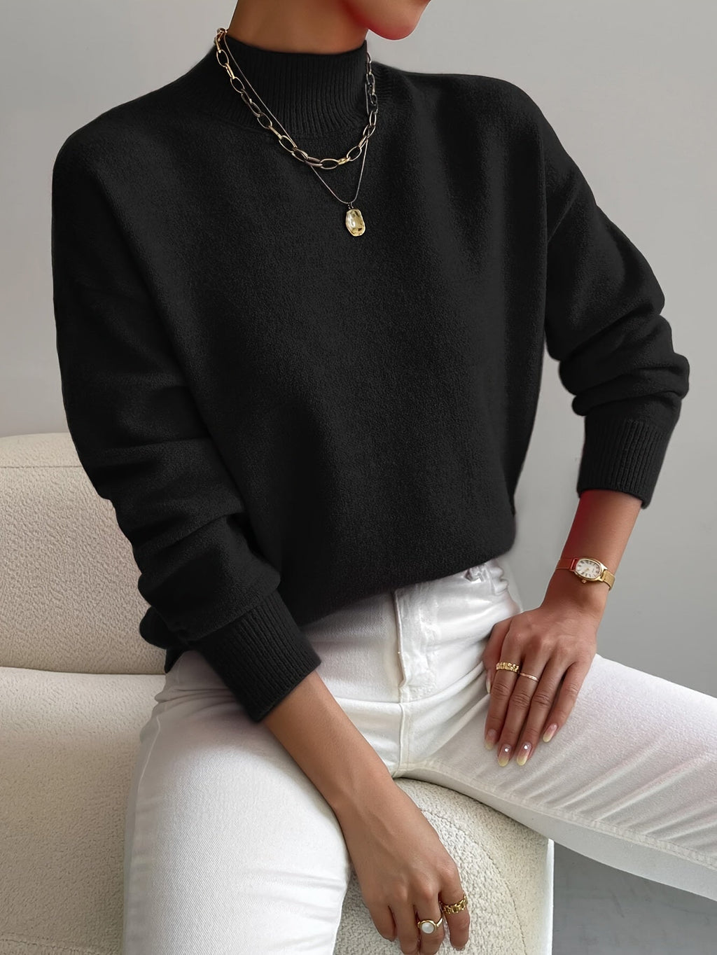 Silvana | Elegant Sweater & Wrap Knit with Turtleneck