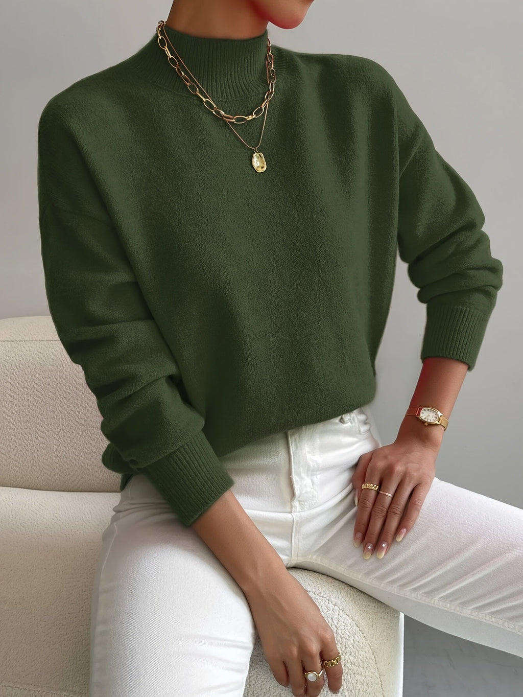 Silvana | Elegant Sweater & Wrap Knit with Turtleneck