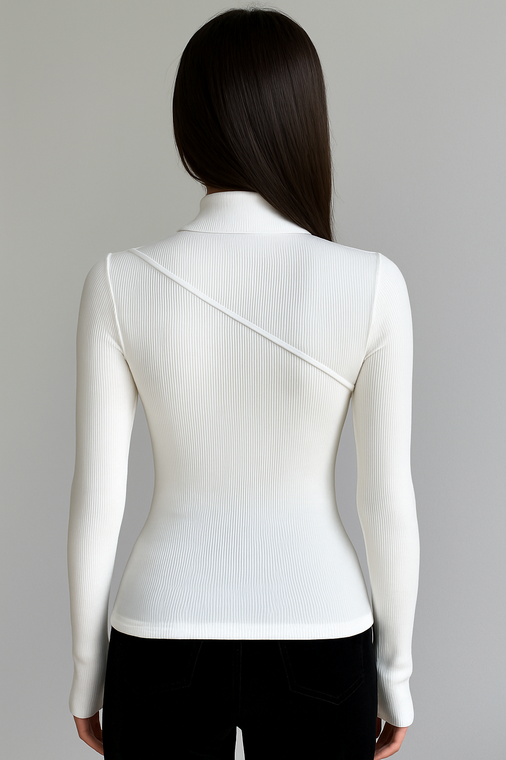 Emanuela | Top with Long Sleeves with Neck Mock Neck