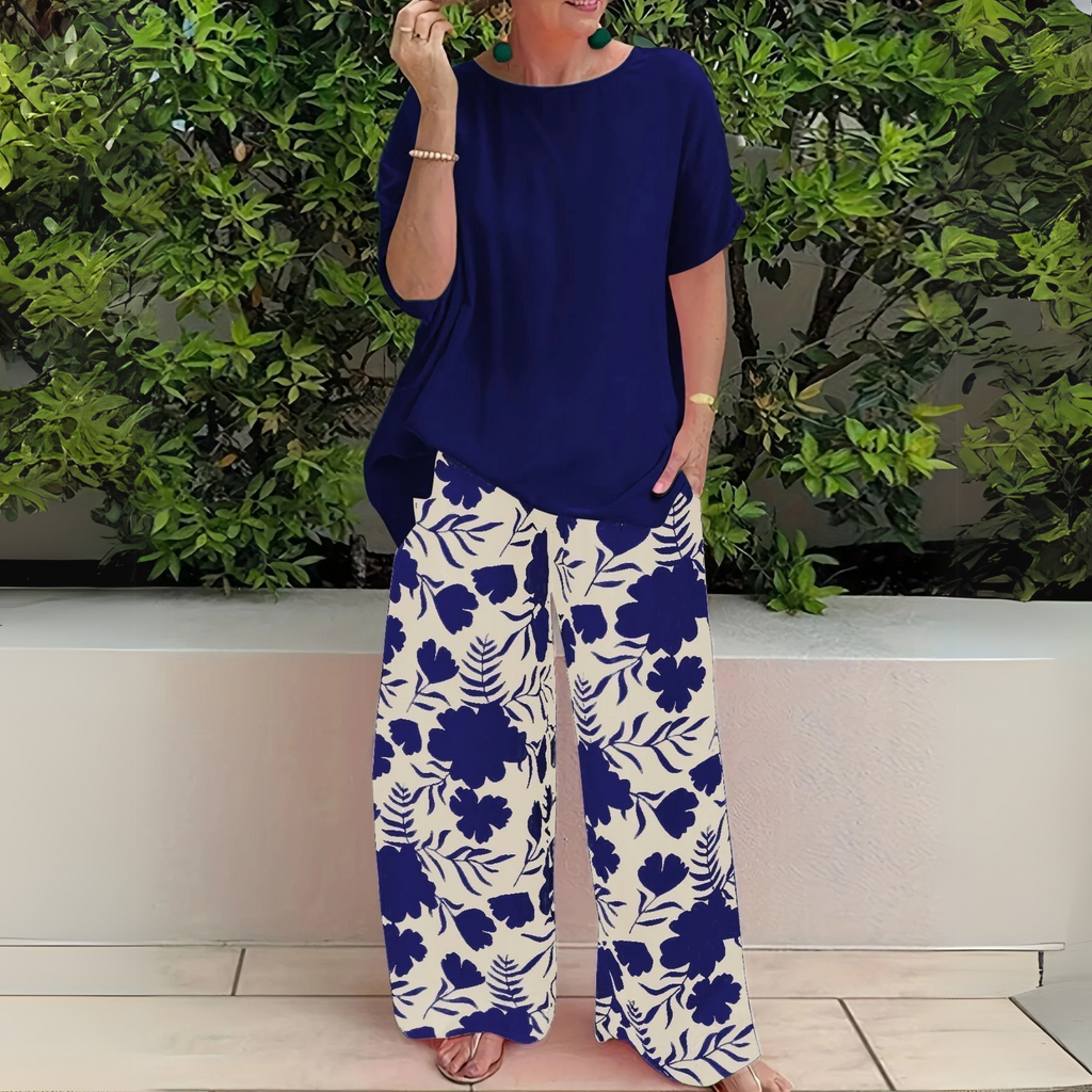 Vincenzina | Plus-Size Two-Piece Set with Long-Sleeve Top & Pants