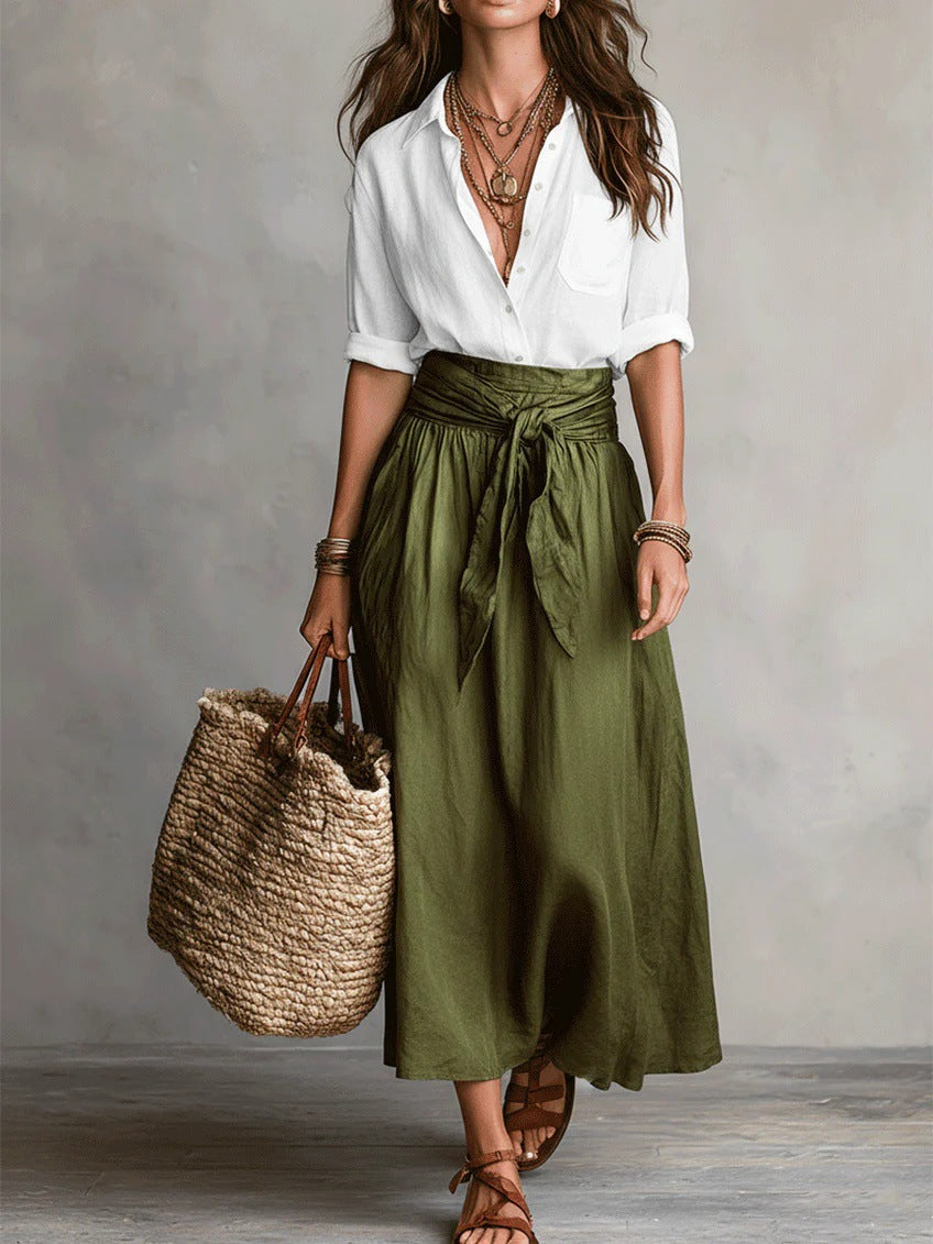 Camilla | Two-Piece Midi Set with Annodata Belt