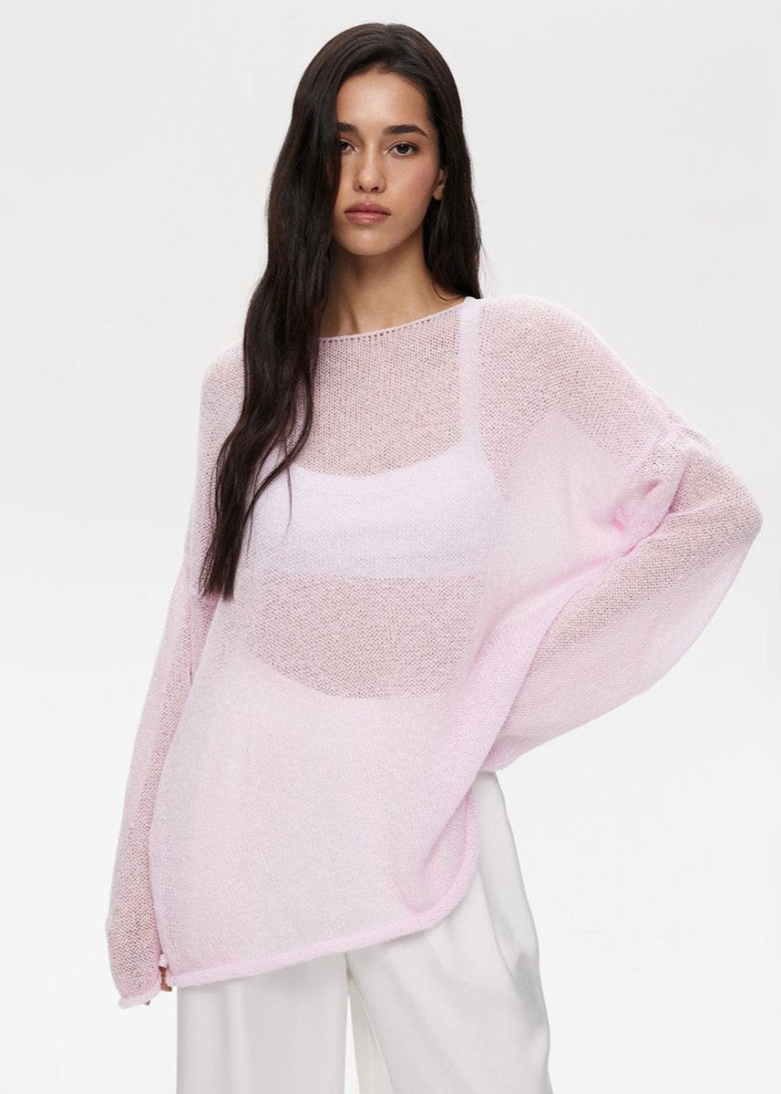 Augusta | Knit Pink Pastello Semitrasparente Sweater
