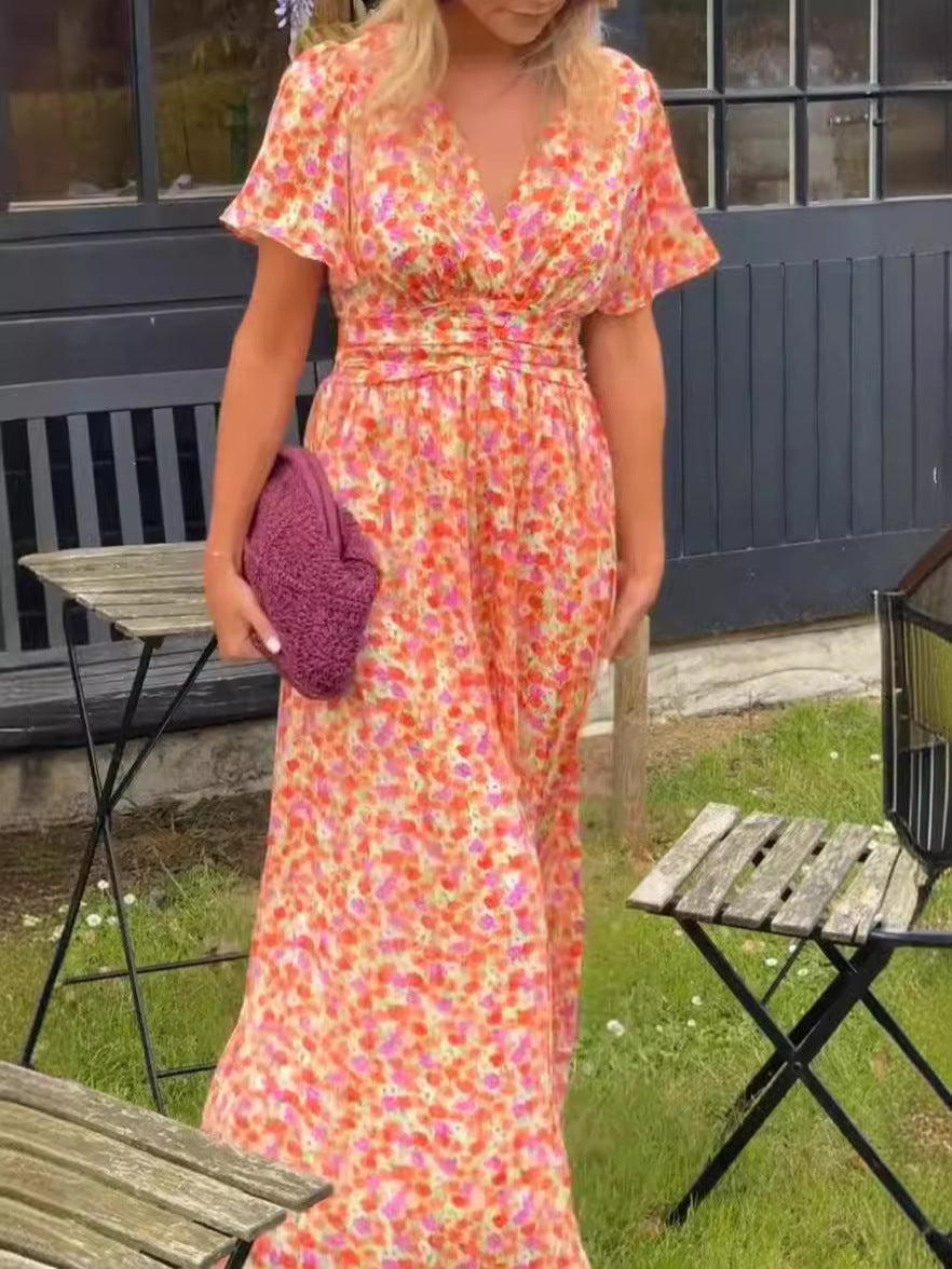 Elis – Long Airy Dress with Floral Print