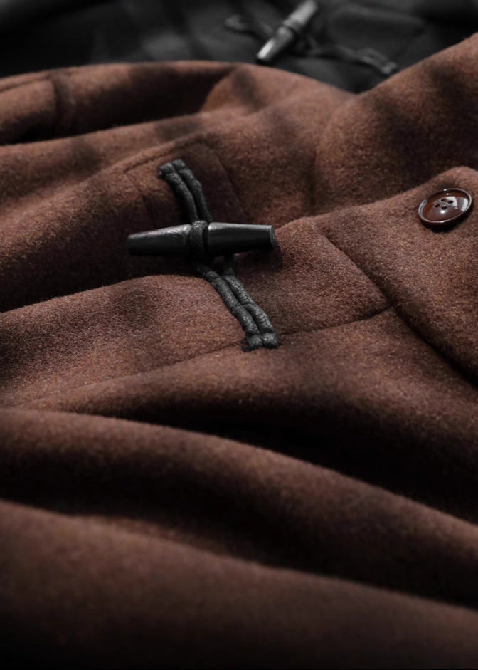 Fiorenza | Classic Wool Coat with Alamari & Waist Belt