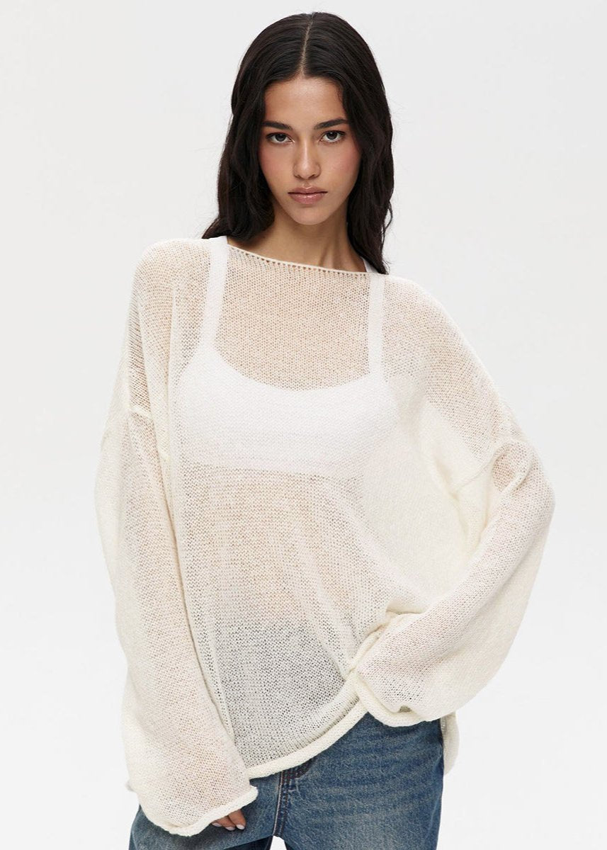 Augusta | Knit Pink Pastello Semitrasparente Sweater