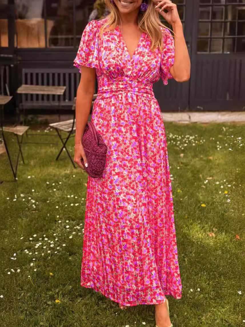 Elis – Long Airy Dress with Floral Print