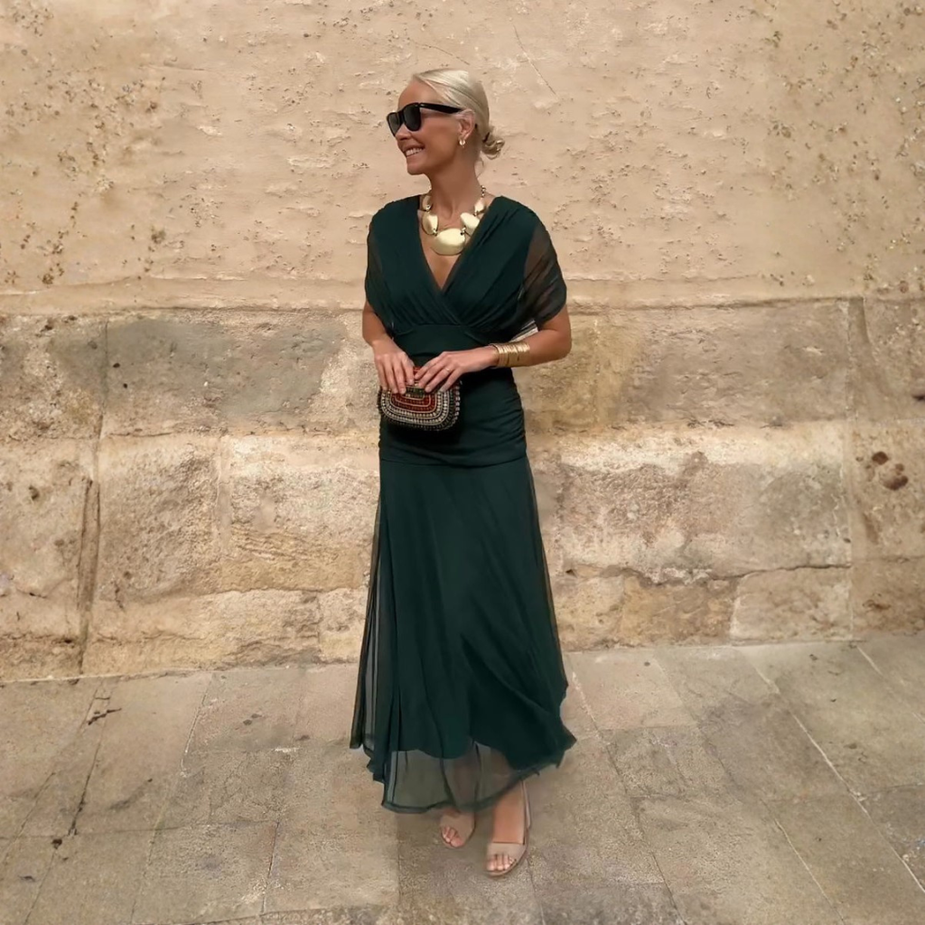 Luisa | Elegant Long Dress for Occasion with V-Neck