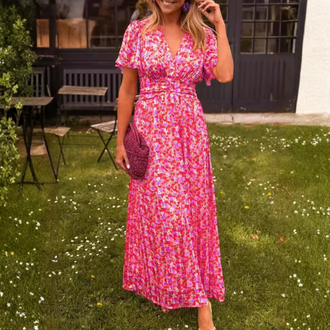 Elis – Long Airy Dress with Floral Print