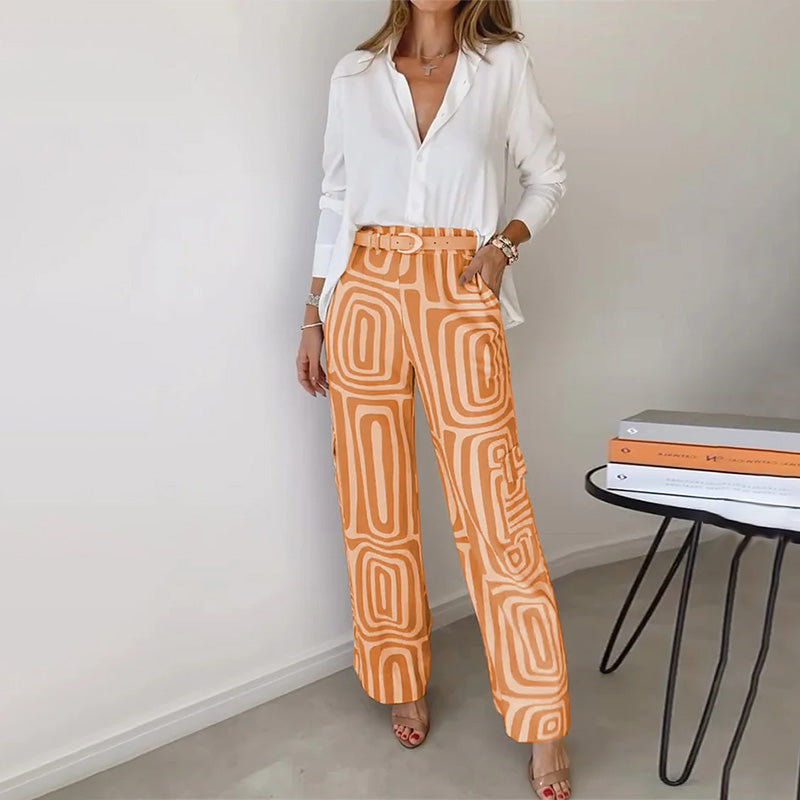 Ines | Refined Matching Two-Piece Set with Top & Pants