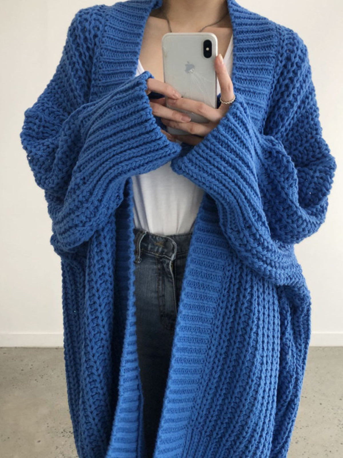 Carmela | Oversized Knit Cardigan with Slit