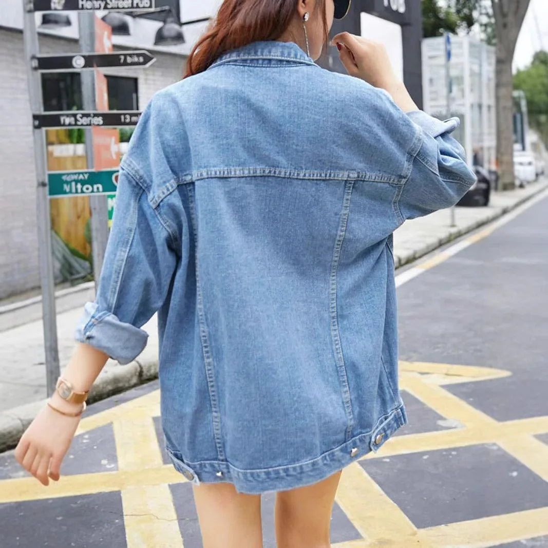 Speranza | Oversized Denim Jacket with Classic Buttons