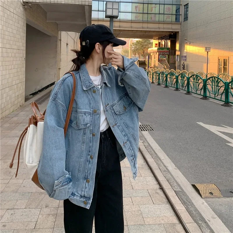 Settimia | Oversized Denim Jacket with Classic Collar