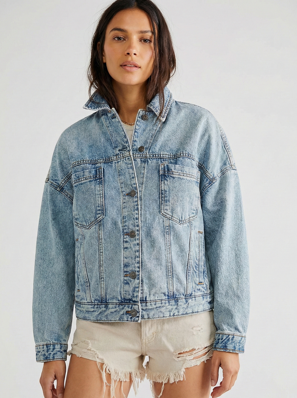 Samanta | Oversized Denim Jacket with Dropped Shoulders