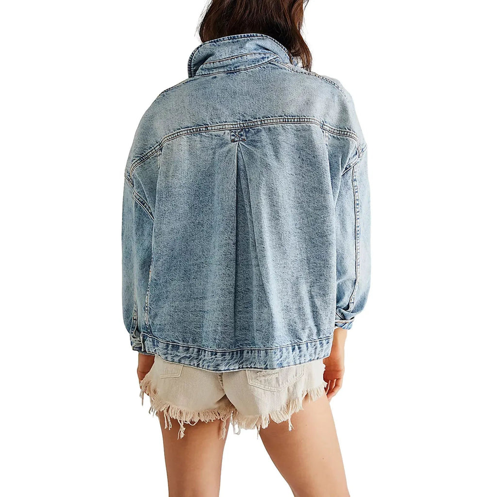 Samanta | Oversized Denim Jacket with Dropped Shoulders