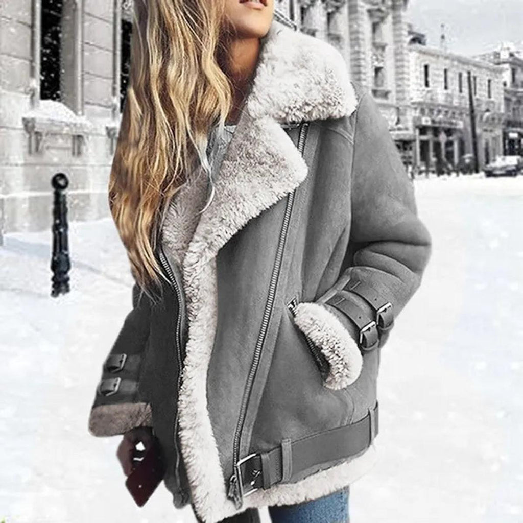 Vittorina | Premium Faux Shearling Jacket with Belt and Pockets