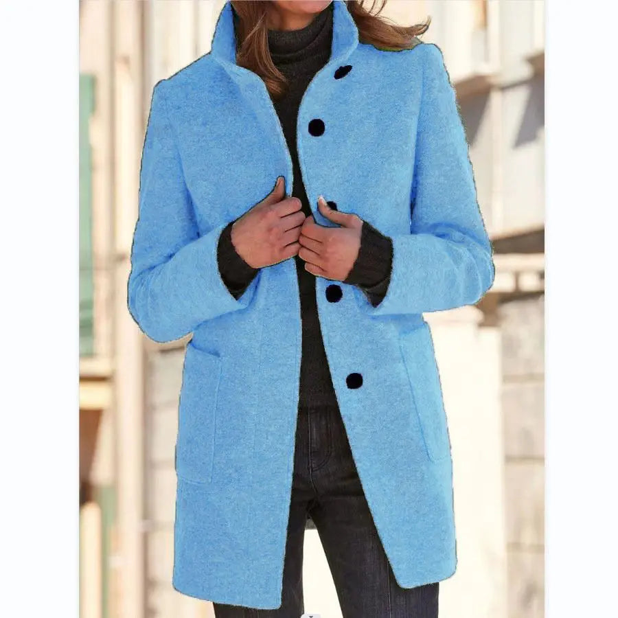 Palmira | Retro Wool Coat with Mandarin Collar