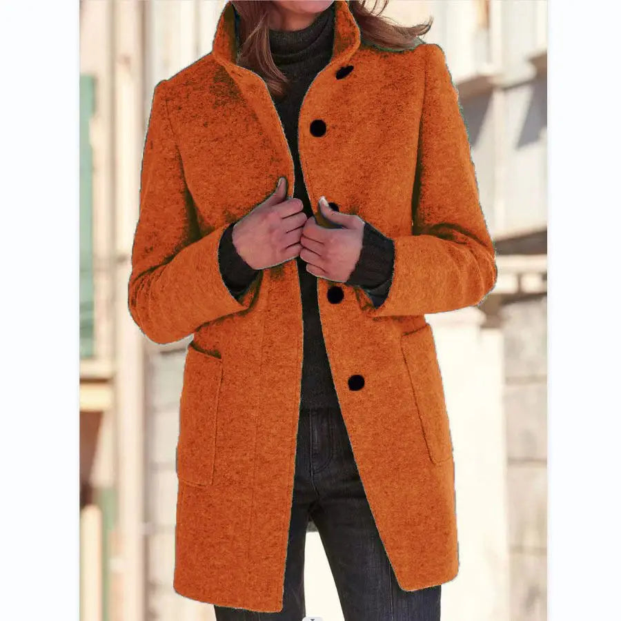Palmira | Retro Wool Coat with Mandarin Collar