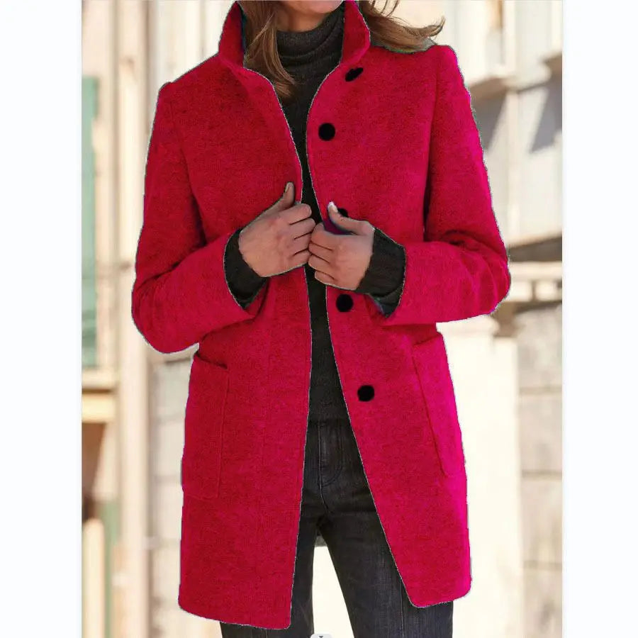 Palmira | Retro Wool Coat with Mandarin Collar